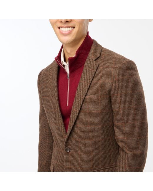 J.Crew Plaid Wool Blazer in Brown for Men | Lyst