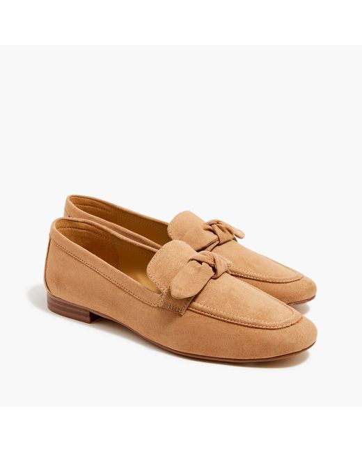 J.Crew Brown Sueded Bow Loafers