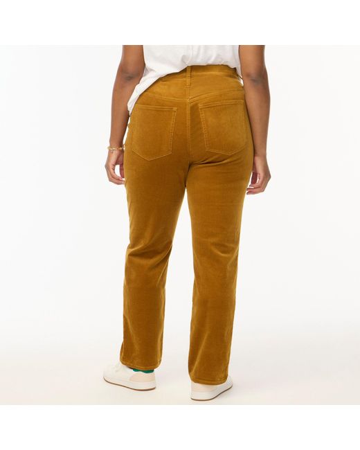 J.Crew Corduroy Full-length Essential Straight Pant in Brown | Lyst