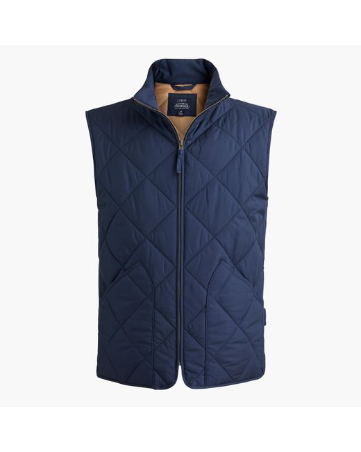 J.Crew Quilted Walker Vest in Blue for Men Lyst