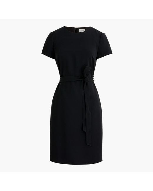 J.Crew Shortsleeve Belted Suiting Dress in Black Lyst