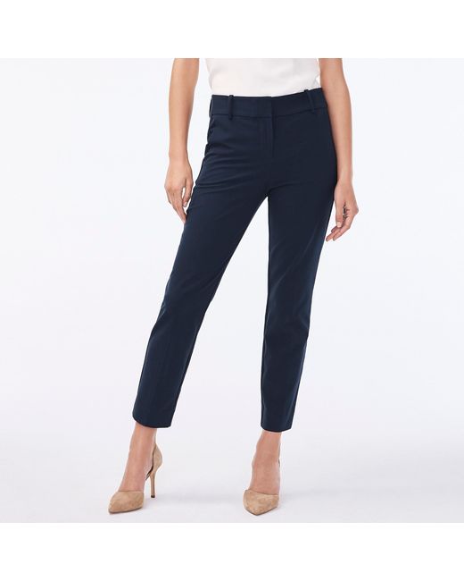 J.Crew Synthetic Slim Cropped Ruby Pant In Stretch Twill in Navy (Blue
