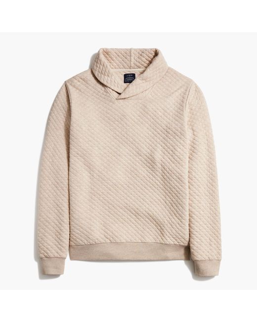 J.Crew Natural Quilted Pullover With Shawl Collar for men