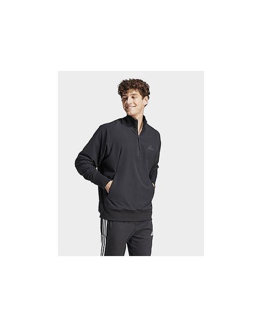 Adidas Black Z.n.e. Woven Quarter-zip Sweatshirt for men