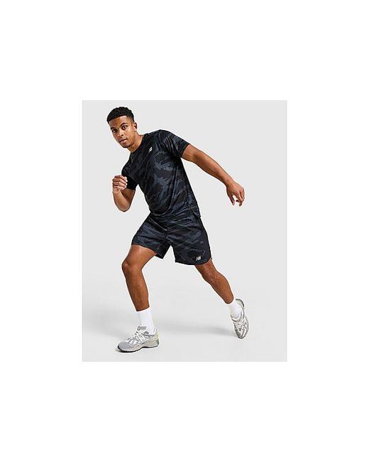 New Balance Black Printed Accelerate 7" Shorts for men