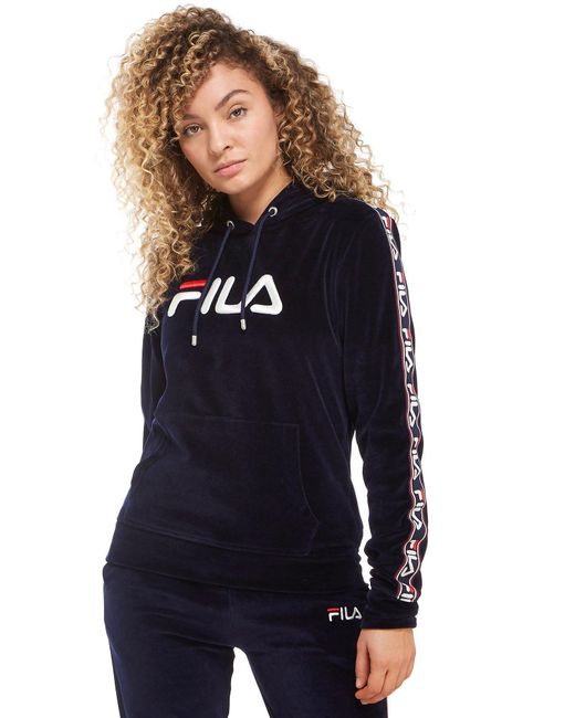 Lyst - Fila Tape Velour Joggers in Blue