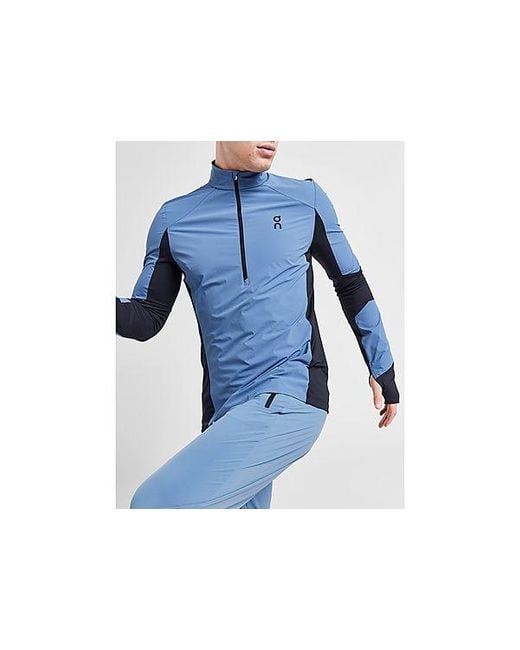 On Shoes Blue Trail Breaker 1/2 Zip Top for men