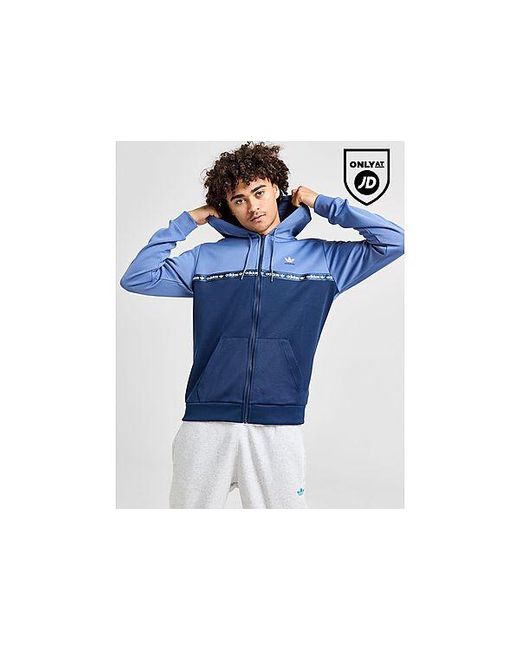 Felpa con Cappuccio Zip Integrale Tape di Adidas Originals in Blue da Uomo