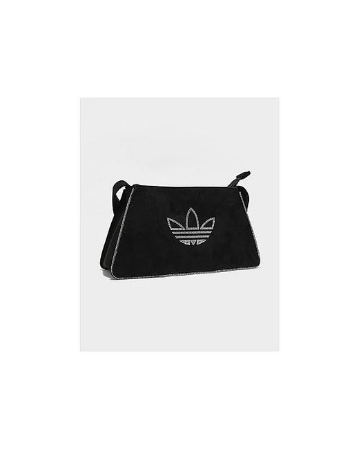 Adidas Originals Black Rhinestones Fake Suede Shoulder Bag