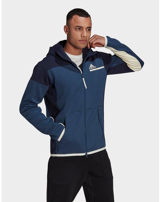 Adidas Cotton Z N E Full Zip Hoodie In Blue For Men Lyst Adidas Cotton Z N E Full Zip Hoodie In Blue For Men Lyst