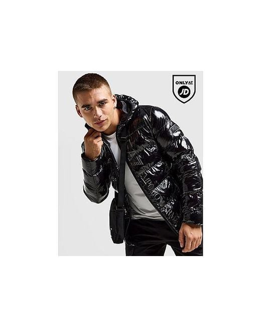Shiny Puffer Jacket di EA7 in Black da Uomo