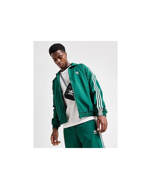 Adidas Originals Green Woven Firebird Track Top for men