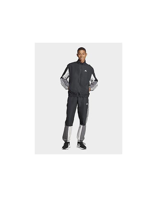 Adidas Black Sportswear Colorblock 3-stripes Track Suit for men