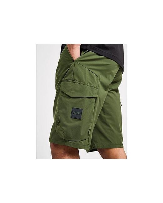 Urbanex Pantaloncino Cargo di Boss in Green da Uomo