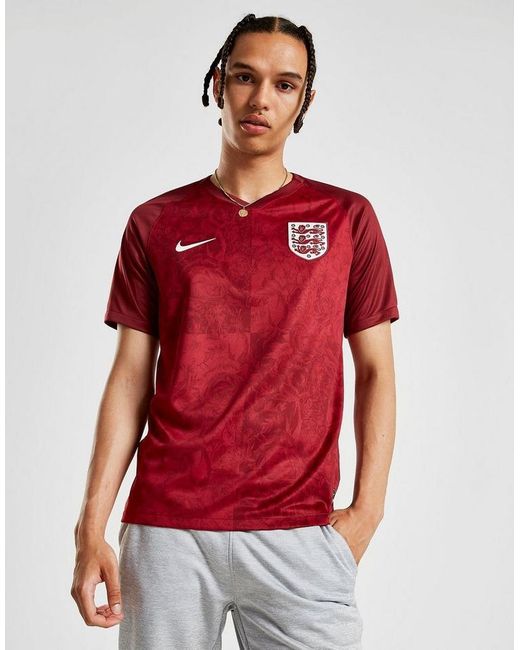 Nike Synthetic England Wwc 2019 Away Shirt In Red White Red For