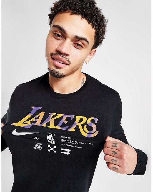 Los Angeles Lakers Courtside Max90 Men's Nike NBA Long-Sleeve T-Shirt