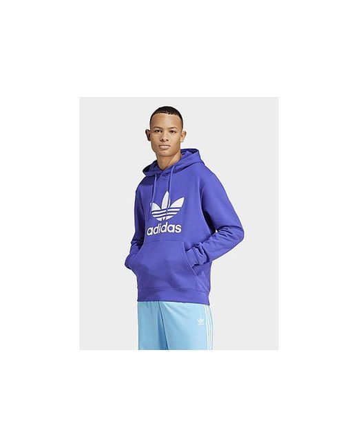 Adidas Blue Adicolor Classics Trefoil Hoodie for men