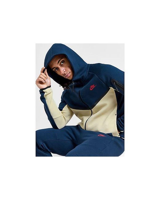 Felpa con Cappuccio Tech Fleece di Nike in Blue da Uomo