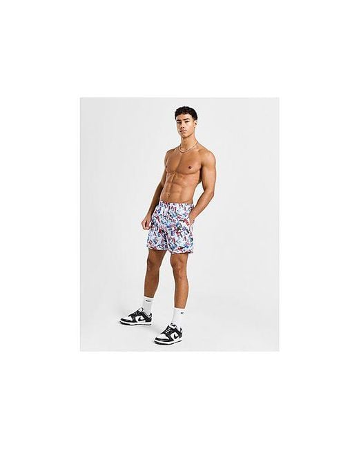 Nike Black Happy Daze Allover Print Swim Shorts for men