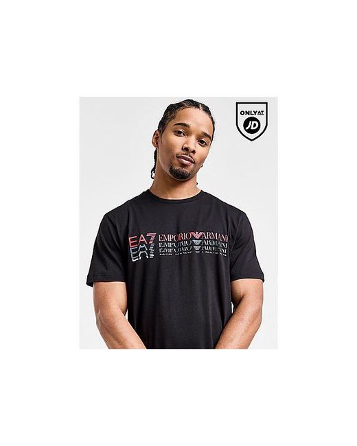 T-shirt Fade Repeat Logo EA7 pour homme en coloris Black