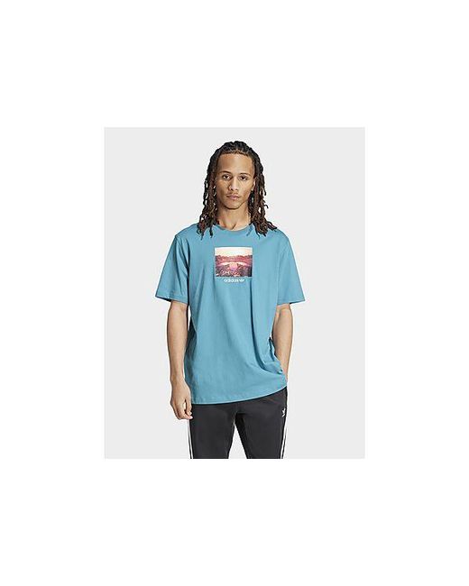 Adidas Blue Sunset Graphic Tee for men