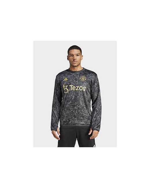 Adidas Black Manchester United Stone Roses Pre-match Warm Top for men
