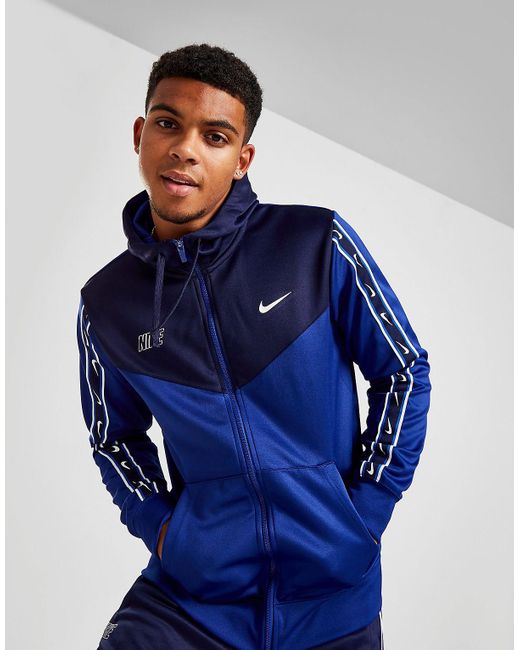 Nike Repeat Poly Full Zip Hoodie in Blue for Men | Lyst UK