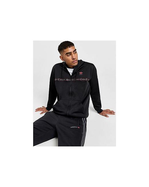 Adidas originals tape full zip best sale hoodie