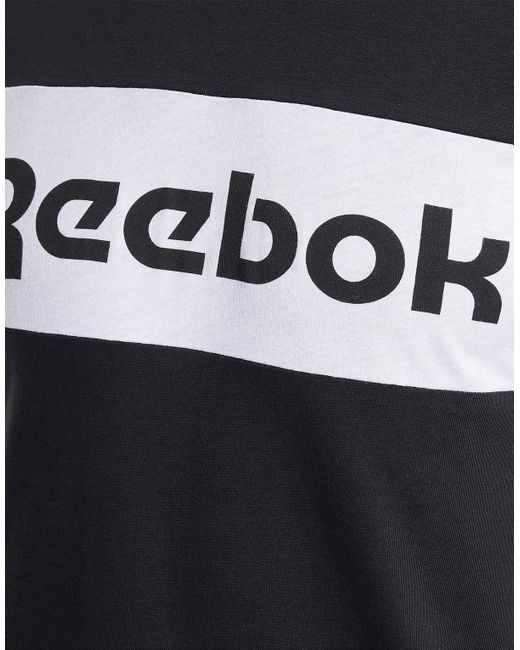 Reebok Cotton Training Essentials Linear Logo Graphic T-shirt in Black for Men - Lyst