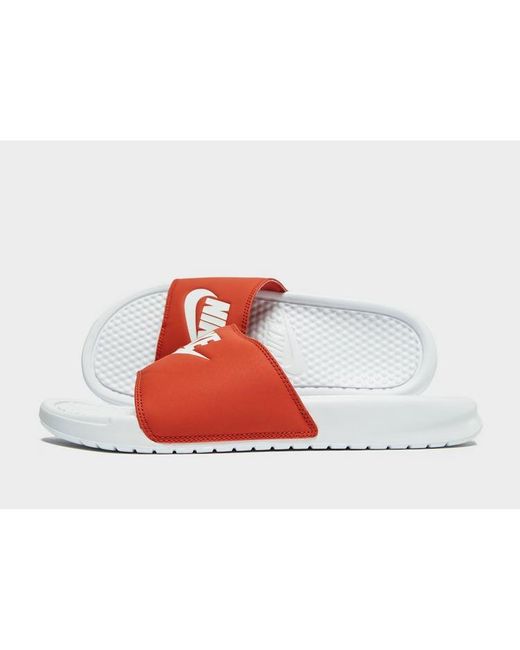 nike red benassi slides