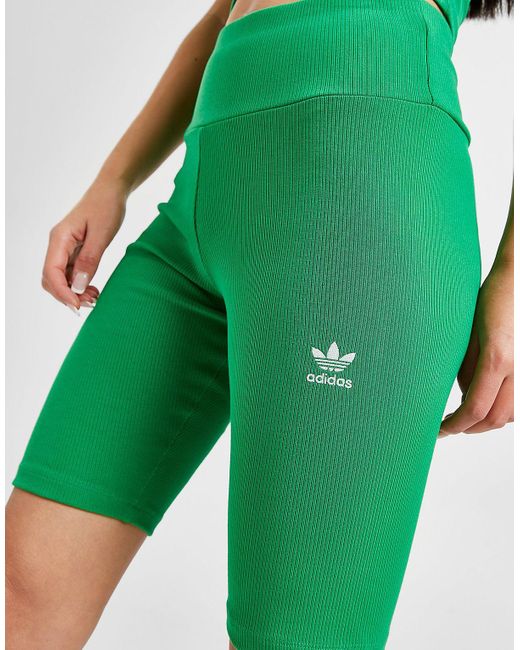 adidas Originals Ribbed Cycle Shorts in Green | Lyst UK