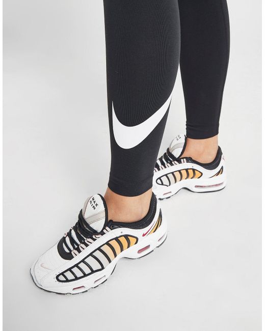 nike high waisted swoosh leggings black