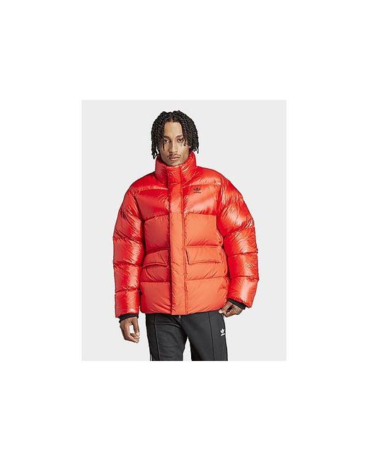 Adidas Red Midweight Down Puffer Jacket for men