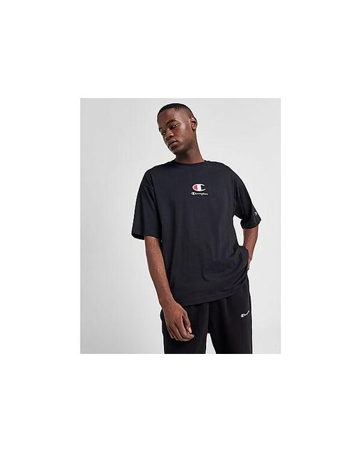 Champion Central Logo Oversized T shirt in Black for Men Lyst UK