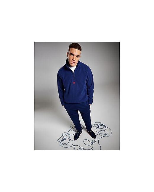 Adidas Originals Blue Polar Fleece 1/2 Zip Sweatshirt for men