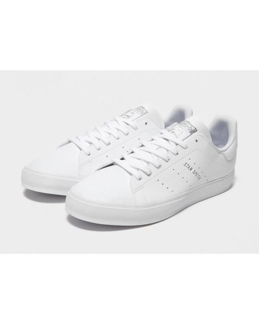 adidas originals white and navy stan smith sneakers