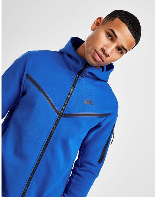 Nike Tech Fleece Full Zip Hoodie in Blue for Men | Lyst UK
