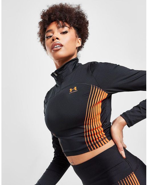 Under Armour Blue Heatgear Crop 1/4 Zip Top