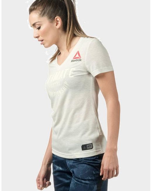 t shirt ufc reebok beige