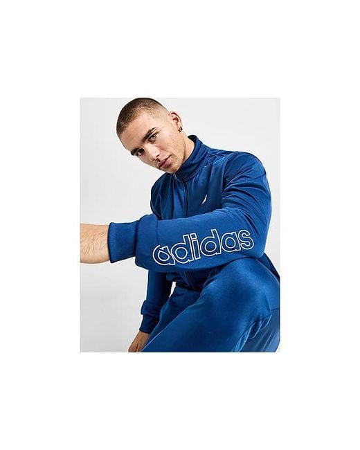Adidas Blue Linear Poly Track Top