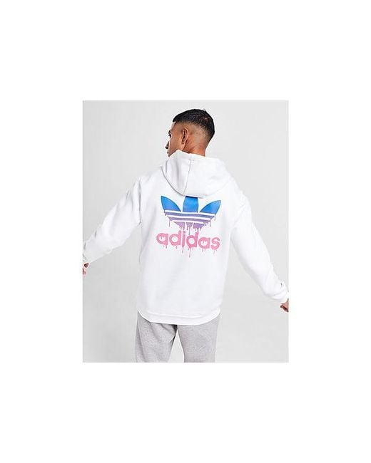 adidas Originals Trefoil Drip Hoodie in White for Men Lyst UK