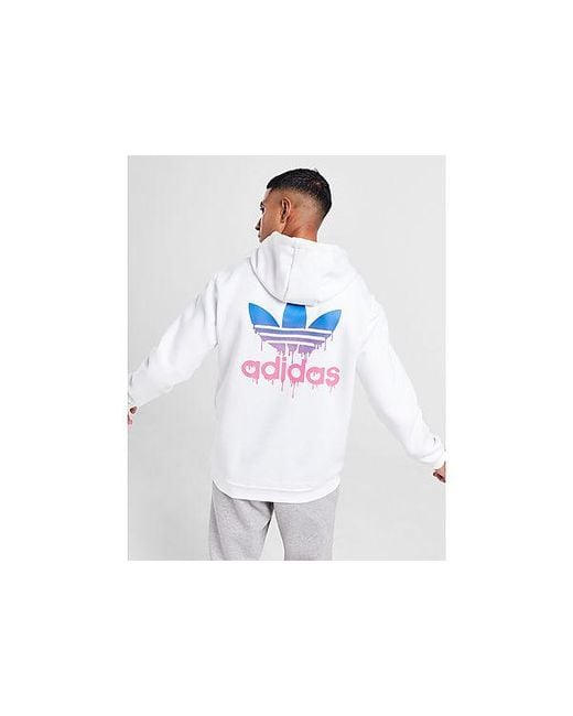 Adidas Originals White Trefoil Drip Hoodie for men