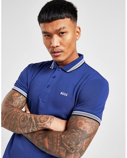 BOSS by HUGO BOSS Paddy Polo Shirt in Blue for Men | Lyst UK