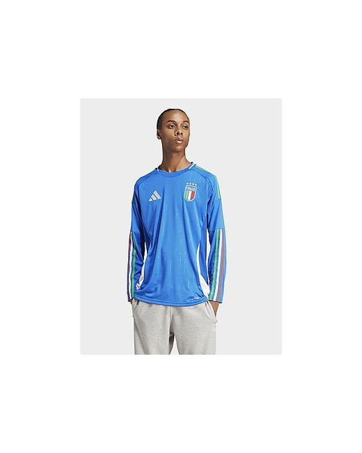 Adidas Blue Italy 24 Long Sleeve Home Jersey for men