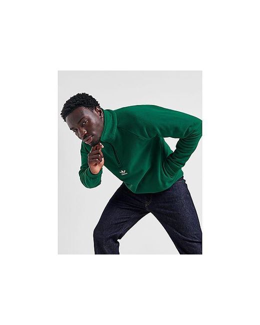 Adidas Originals Green Trefoil 1/2 Zip Fleece for men