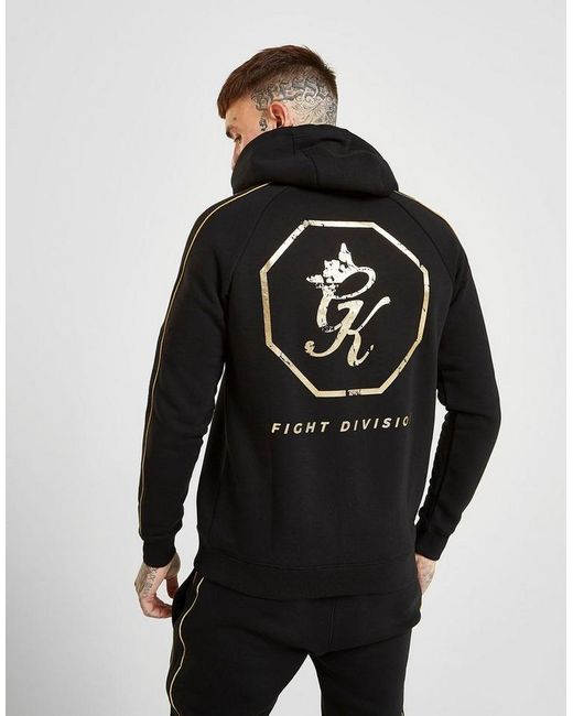 gym king black gold hoodie