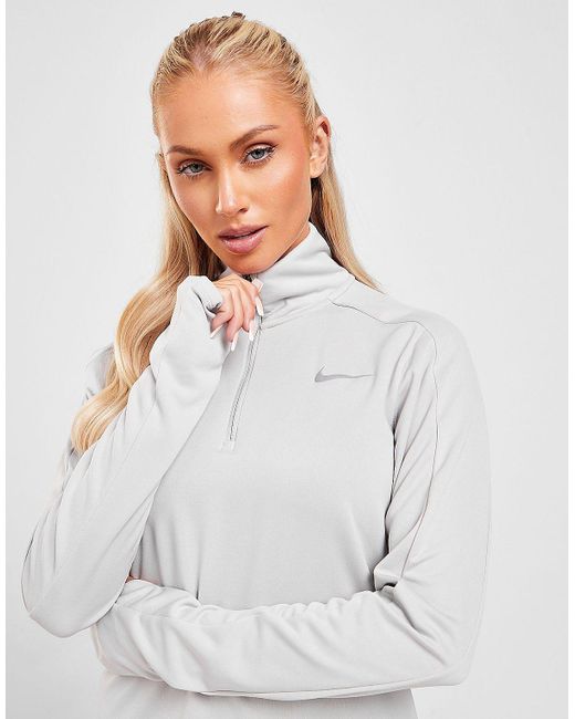 Nike Running Pacer 1/4 Zip Drifit Track Top in White Lyst UK