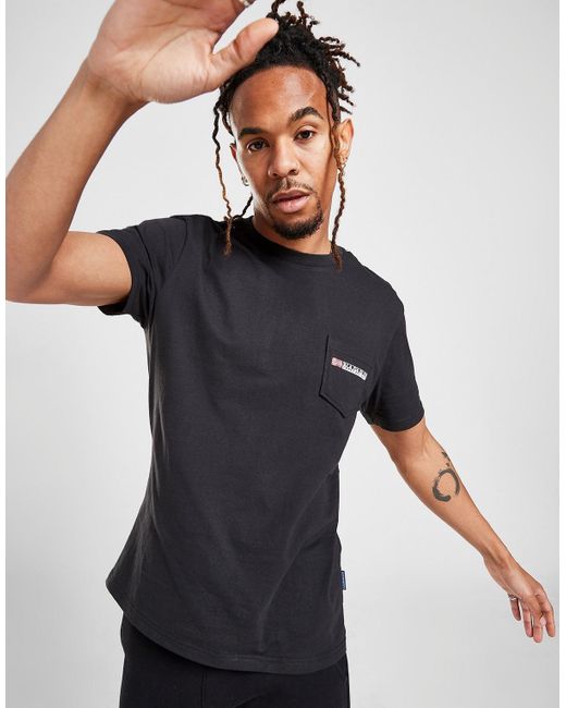 Napapijri Cotton Back Hit Pocket T-shirt in Black for Men ...