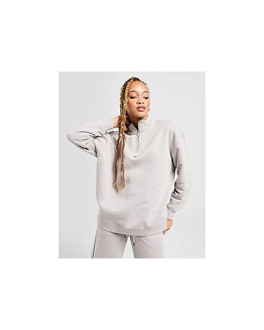 Nike Black Graphic Swoosh Oversized 1/4 Zip Top