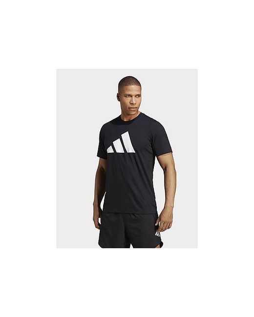Adidas Black Train Essentials Feelready Logo Training Tee for men